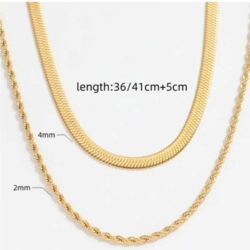 Atolea Jewelry - “IOS” Layered Necklace NEW w/ Dust Bag - 18k gold coated - Picture 4 of 4